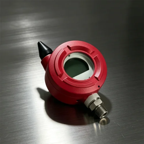 IoT temperature pressure transmitter with segment LCD display on the front panel.
