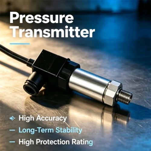 Industrial pressure transmitter with aluminum housing and compact cylindrical body